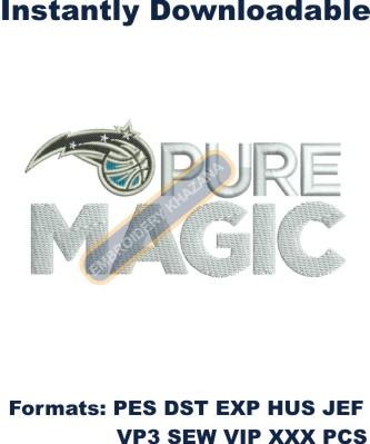 Pure Magic logo embroidery design